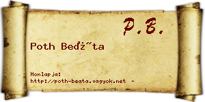 Poth Beáta névjegykártya