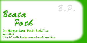 beata poth business card